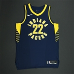 Leaf, TJ<br>Navy Icon Edition - Worn 10/24/17<br>Indiana Pacers 2017-18<br>#22 Size: 50+2