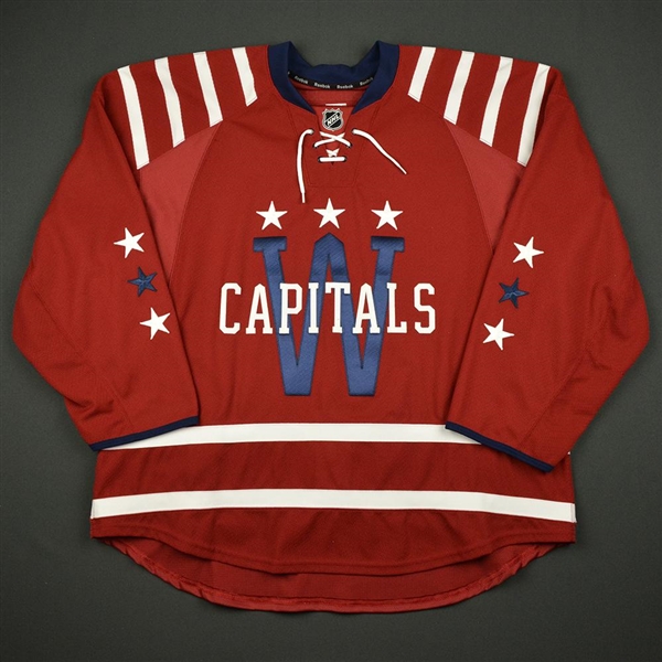Blank - No Name or Number<br>Red Winter Classic (RBK Edge Version 2.0) - Reebok Wordmark Logo - CLEARANCE<br>Washington Capitals 2014-15<br>Size: 58