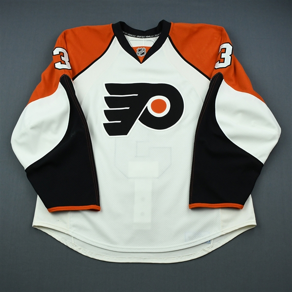 Bartulis, Oskars<br>White Set 3 / Playoffs<br>Philadelphia Flyers 2009-10<br>#3 Size: 56