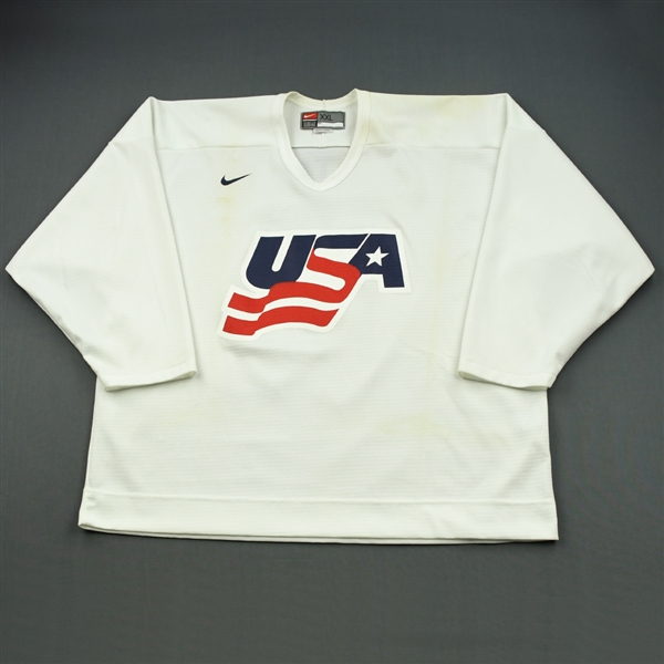 Whitney, Ryan * <br>White, U.S. Olympic Mens Orientation Camp Worn Jersey, Signed<br>USA 2009<br>#19 Size: XXL