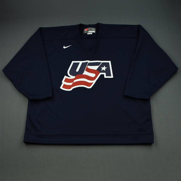 Whitney, Ryan * <br>Blue, U.S. Olympic Mens Orientation Camp Issued Jersey, Signed<br>USA 2009<br>#19 Size: XXL