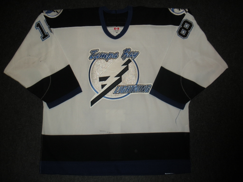 Olvestad, Jimmie * <br>White Preseason<br>Tampa Bay Lightning 2003-04<br>#18 Size: 56