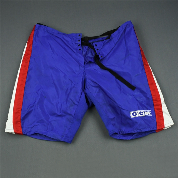 Carter, Anson and/or Pock, Thomas<br>Blue CCM Vintage Pants Shell<br>New York Rangers 2003-04<br>#22 Size: XL