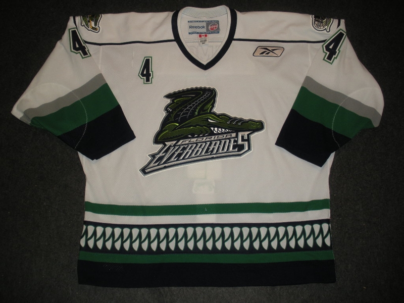 DAmour, Dominic<br>White Set 1<br>Florida Everblades 2011-12<br>#4 Size:56