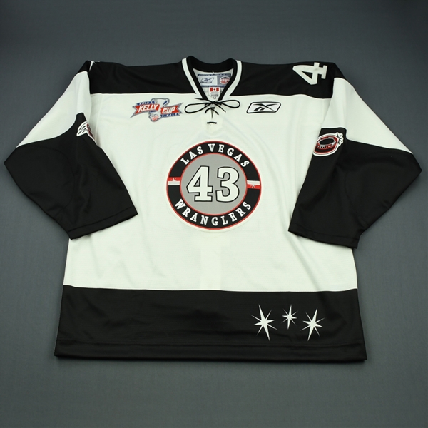 Wiles, Sean<br>White Kelly Cup Finals Game-Issued<br>Las Vegas Wranglers 2011-12<br>#43 Size: 58