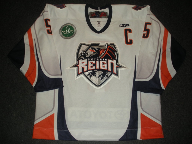 Yeo, Dylan<br>White Set 1 w/C<br>Ontario Reign 2011-12<br>#5 Size: 56