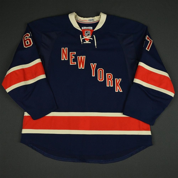 Pouliot, Benoit * <br>Blue Heritage - Photo-Matched<br>New York Rangers 2013-14<br>#67 Size: 56
