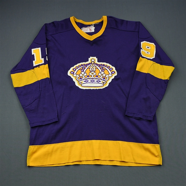 Goring, Butch * <br>Purple (name has been added to jersey)<br>Los Angeles Kings 1974-76<br>#19 Size: 46
