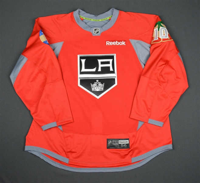 Ehrhoff, Christian<br>Red, Holiday Warm-up, December 22, 2015, Autographed<br>Los Angeles Kings 2015-16<br>#10 Size: 56