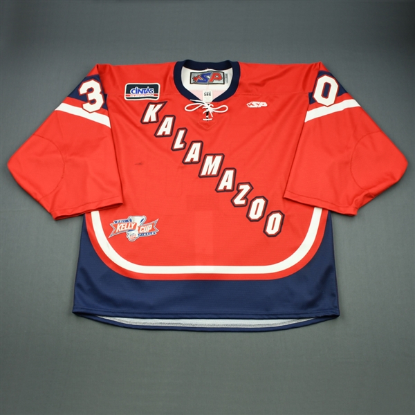 Gill, Riley<br>Red Kelly Cup Finals - Game 1 & 2<br>Kalamazoo Wings 2010-11<br>#30 Size: 58G