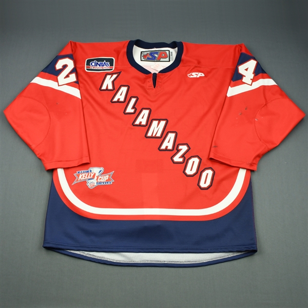 McGinnis, Ryan<br>Red Kelly Cup Finals - Game 1 & 2<br>Kalamazoo Wings 2010-11<br>#24 Size:56