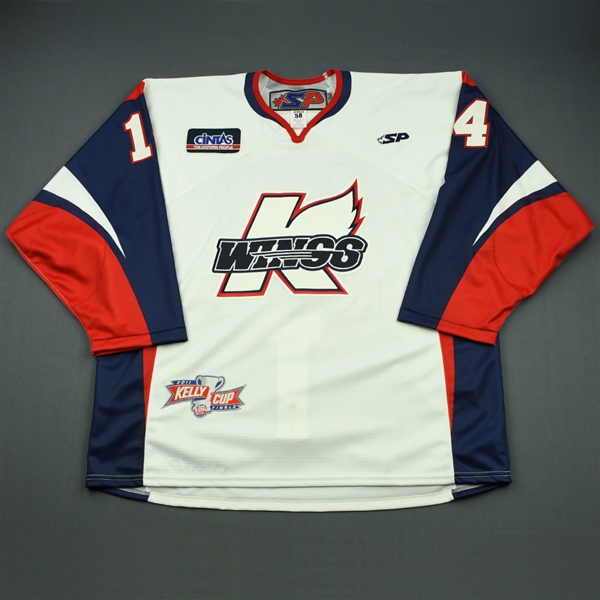 Coutu, Justin<br>White Kelly Cup Finals - Game 3 & 4 - Game-Issued<br>Kalamazoo Wings 2010-11<br>#14 Size: 58