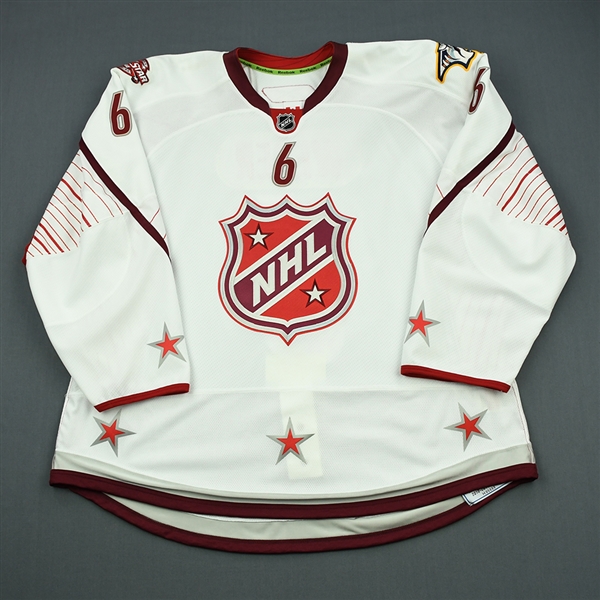 Weber, Shea<br>White Set 2 of 3 - Game-Issued (GI) before Fantasy Draft<br>All Star 2010-11<br>#6 Size: 58