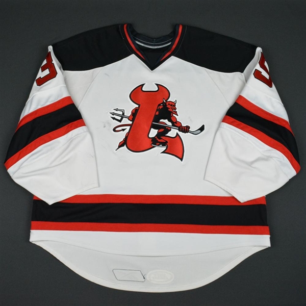 Caruso, Dave<br>White (RBK 1.0)<br>Lowell Devils 2007-08<br>#35 Size: 58 G