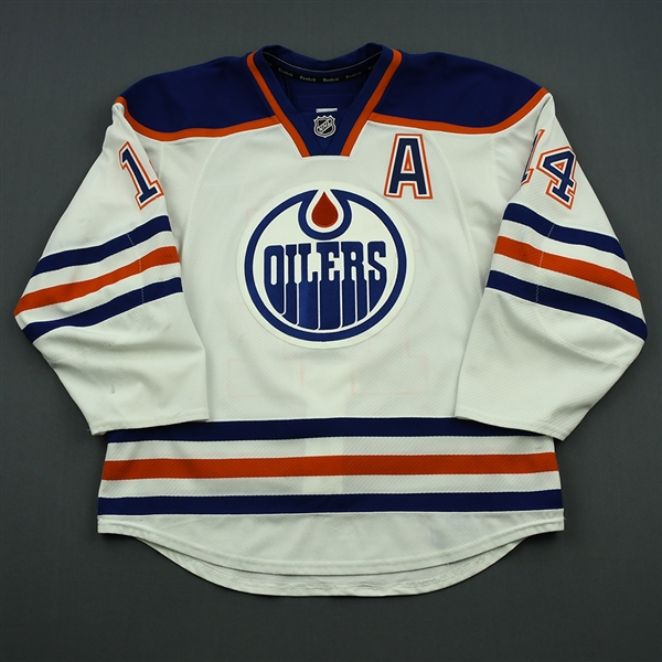Eberle, Jordan<br>White Set 2 w/A<br>Edmonton Oilers 2014-15<br>#14 Size: 54