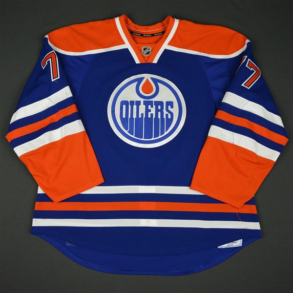 Klefbom, Oscar * <br>Blue Set 1  - Photo-Matched<br>Edmonton Oilers 2015-16<br>#77 Size: 58