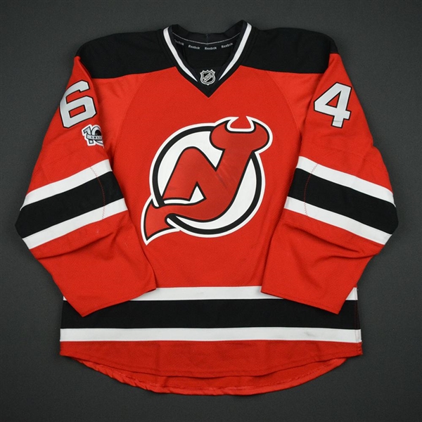 Blandisi, Joseph<br>Red Set 3 w/ NHL Centennial Patch<br>New Jersey Devils 2016-17<br>#64 Size: 54