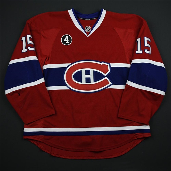 Parenteau, PA *<br>Red Set 3 - w/ Jean Beliveau Patch <br>Montreal Canadiens 2014-15<br>#15 Size: 56