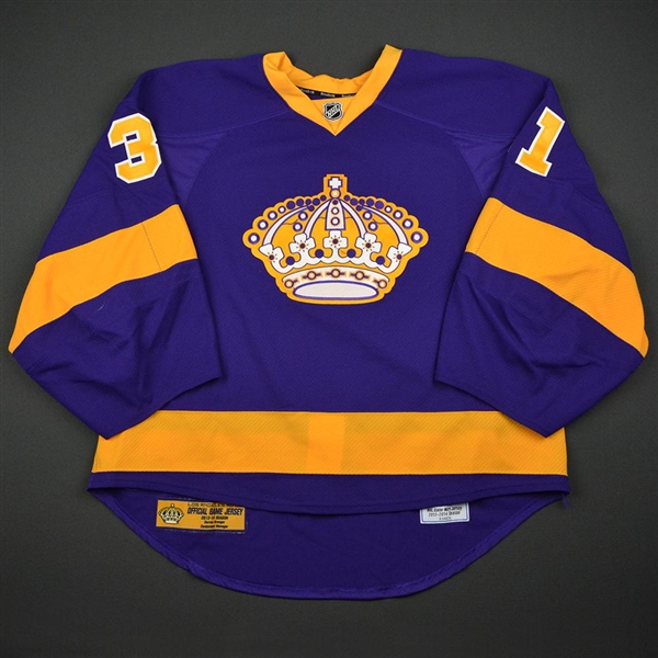 Jones, Martin *<br>Purple Vintage - Photo-matched to 1st Career Shutout <br>Los Angeles Kings 2013-14<br>#31 Size: 58G