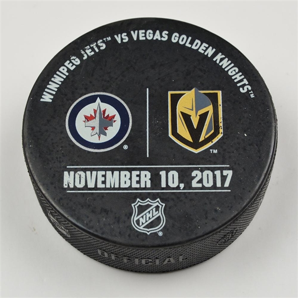 Vegas Golden Knights Warmup Puck<br>November 10, 2017 vs. Winnipeg Jets<br>Vegas Golden Knights 2017-18<br>