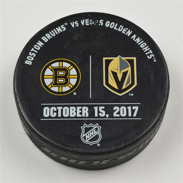 Vegas Golden Knights Warmup Puck<br>October 15, 2017 vs. Boston Bruins<br>Vegas Golden Knights 2017-18<br>