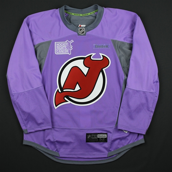 Blank - No Name or Number<br>Lavender Hockey Fights Cancer Warm-Up - CLEARANCE<br>New Jersey Devils <br> Size: 52