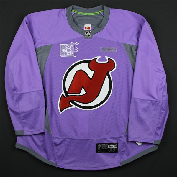 Blank - No Name or Number<br>Lavender Hockey Fights Cancer Warm-Up - CLEARANCE<br>New Jersey Devils <br> Size: 58