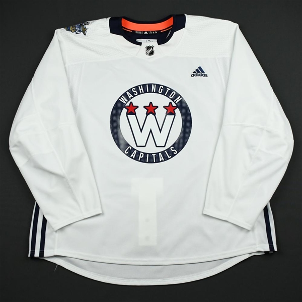 adidas<br>White - Stadium Series Practice Jersey - Game-Issued (GI)<br>Washington Capitals 2017-18<br> Size: 58