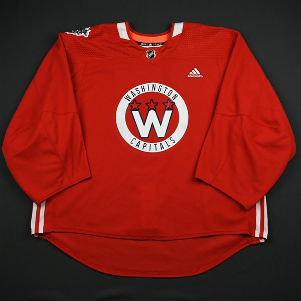adidas<br>Red - Stadium Series Practice Jersey - Game-Issued (GI)<br>Washington Capitals 2017-18<br> Size: 60G