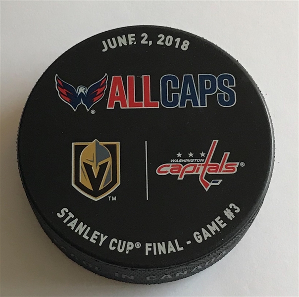 Vegas Golden Knights Warmup Puck<br>2018 Stanley Cup Final, Game 3  - June 2, 2018 vs. Washington Capitals<br> 2017-18