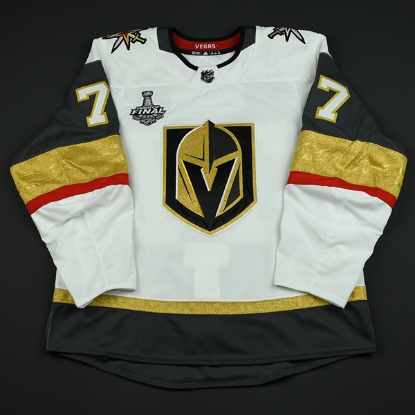 Hunt, Brad<br>White Stanley Cup Final Set 1 - Game-Issued (GI)<br>Vegas Golden Knights 2017-18<br>#77 Size: 54