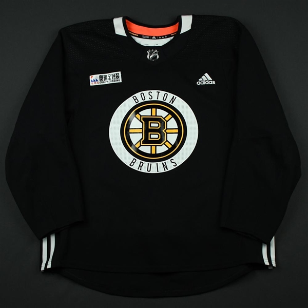 adidas<br>Black Practice Jersey w/ O.R.G. Packaging Patch <br>Boston Bruins 2017-18<br> Size: 56