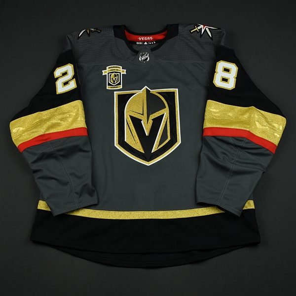 Carrier, William<br>Gray Stanley Cup Playoffs w/ Inaugural Season Patch - Game-Issued (GI)<br>Vegas Golden Knights 2017-18<br>#28 Size: 56