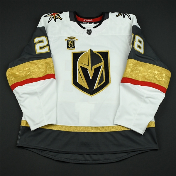 Carrier, William<br>White Stanley Cup Playoffs w/ Inaugural Season Patch - Game-Issued (GI)<br>Vegas Golden Knights 2017-18<br>#28 Size: 56