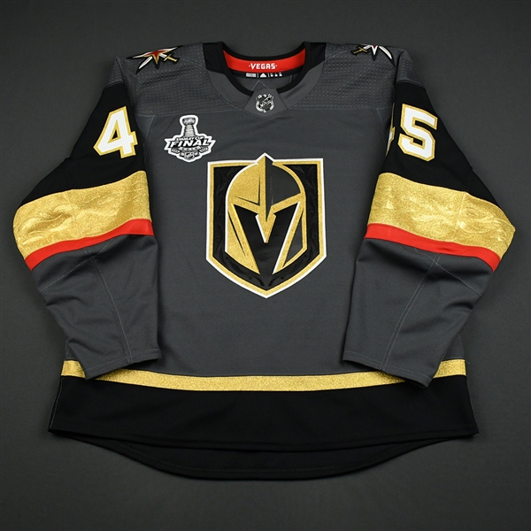 Bischoff, Jake<br>Gray Stanley Cup Final Set 1 - Game-Issued (GI)<br>Vegas Golden Knights 2017-18<br>#45 Size: 56