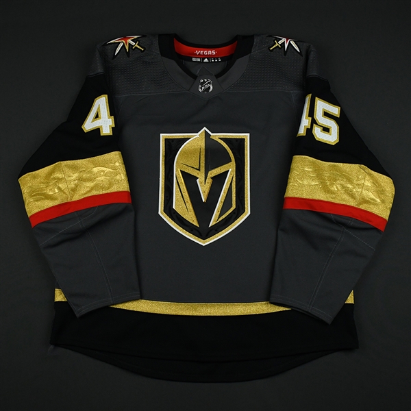 Bischoff, Jake<br>Gray Preseason Only - Game-Issued (GI)<br>Vegas Golden Knights 2017-18<br>#45 Size: 56