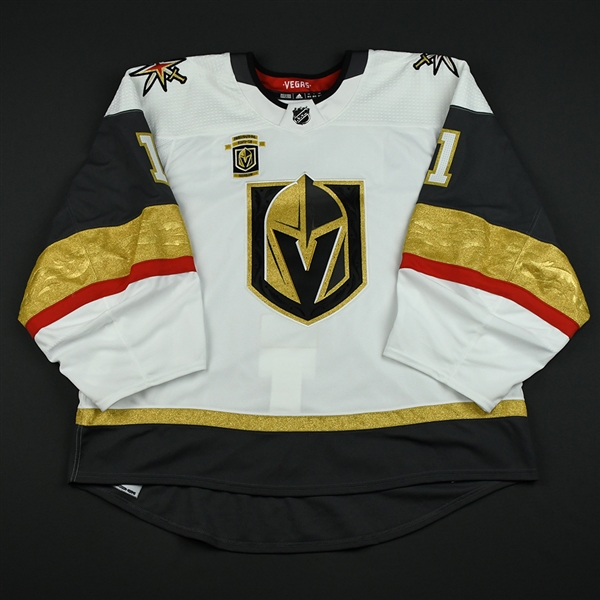 Ferguson, Dylan<br>White Set 3 w/ Inaugural Season Patch - Game-Issued (GI)<br>Vegas Golden Knights 2017-18<br>#1 Size: 60G