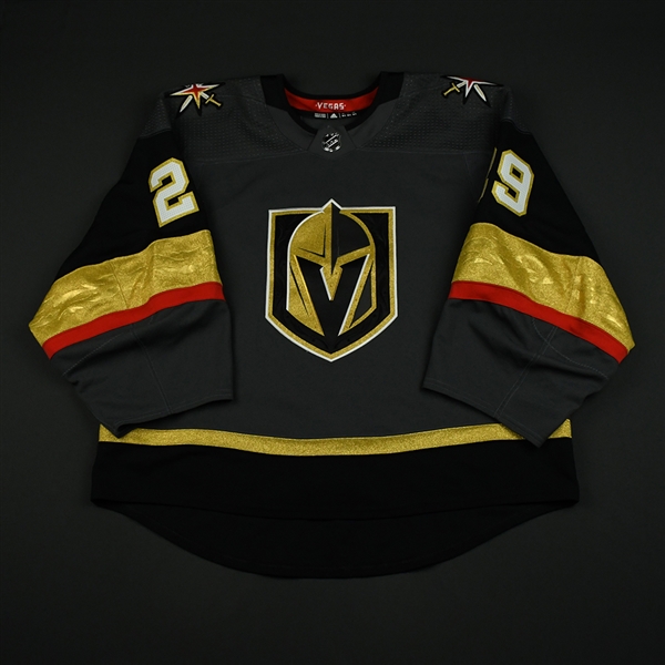 Fleury, Marc-Andre<br>Gray Preseason Only - Game-Issued (GI)<br>Vegas Golden Knights 2017-18<br>#29 Size: 58G