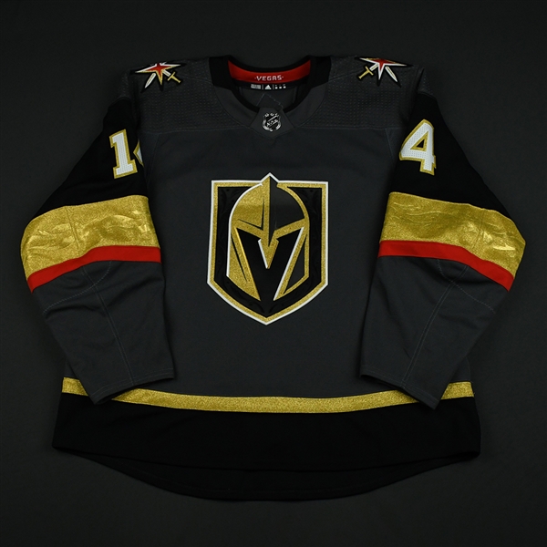 Hague, Nicolas<br>Gray Preseason Only - Game-Issued (GI)<br>Vegas Golden Knights 2017-18<br>#14 Size: 58