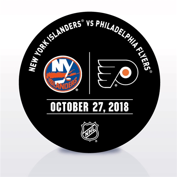 Philadelphia Flyers Warmup Puck<br>October 27, 2018 vs. New York Islanders<br>Philadelphia Flyers 2018-19<br> 
