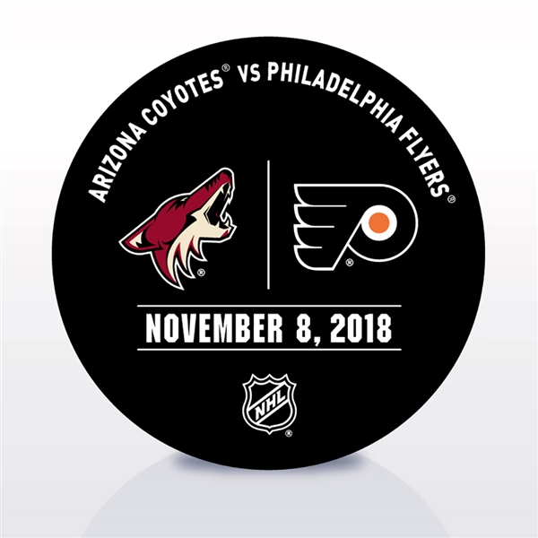 Philadelphia Flyers Warmup Puck<br>November 8, 2018 vs. Arizona Coyotes<br>Philadelphia Flyers 2018-19<br> 