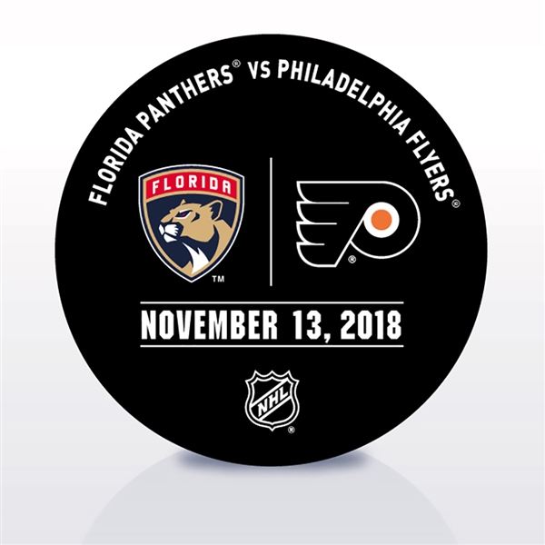 Philadelphia Flyers Warmup Puck<br>November 13, 2018 vs. Florida Panthers<br>Philadelphia Flyers 2018-19<br> 