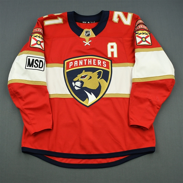 Trocheck, Vincent *<br>Red Set 3 w/A and MSD Patch<br>Florida Panthers 2017-18<br>#21 Size: 54