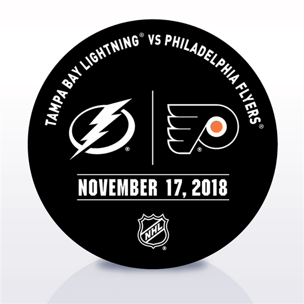 Philadelphia Flyers Warmup Puck<br>November 17, 2018 vs. Tampa Bay Lightning<br>Philadelphia Flyers 2018-19<br> 