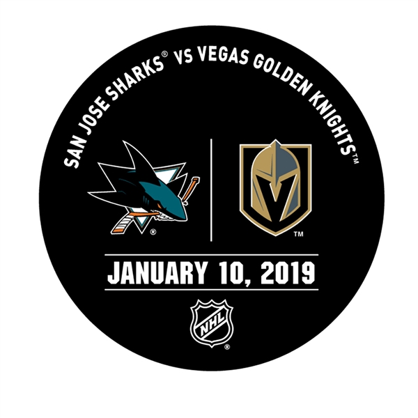 Vegas Golden Knights Warmup Puck<br>January 10, 2019 vs. San Jose Sharks<br> 2018-19