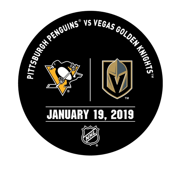 Vegas Golden Knights Warmup Puck<br>January 19, 2019 vs. Pittsburgh Penguins<br> 2018-19