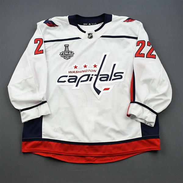 Bowey, Madison <br>White Stanley Cup Final Set 2 - Warm-Up Only - PHOTO-MATCHED<br>Washington Capitals 2017-18<br>#22 Size: 58