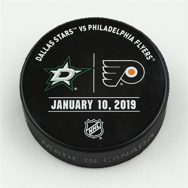 Philadelphia Flyers Warmup Puck<br>January 10, 2019 vs. Dallas Stars<br>Philadelphia Flyers 2018-19<br>54