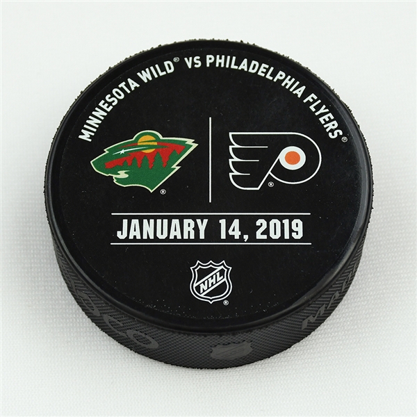 Philadelphia Flyers Warmup Puck<br>January 14, 2019 vs. Minnesota Wild<br>Philadelphia Flyers 2018-19<br>56