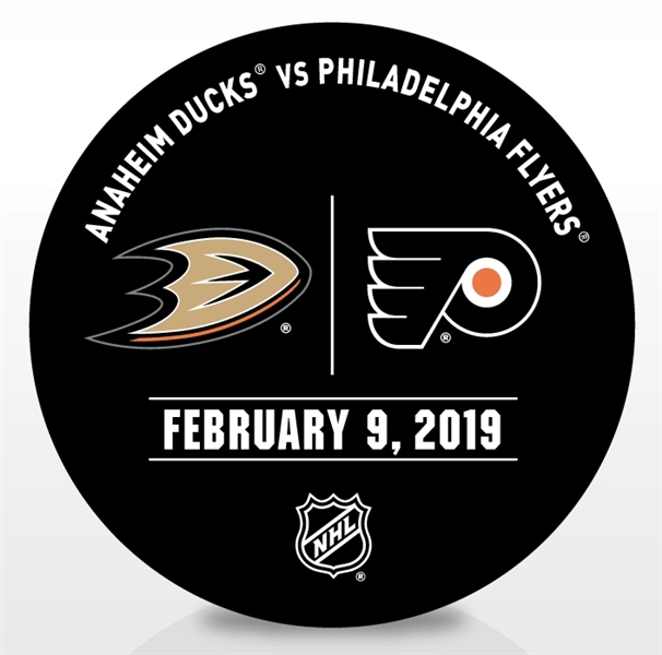 Philadelphia Flyers Warmup Puck<br>February 9, 2019 vs. Anaheim Ducks<br>Philadelphia Flyers 2018-19<br>56